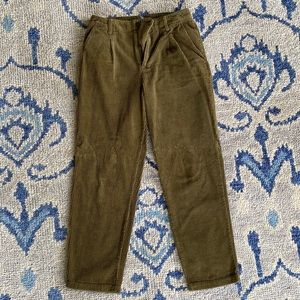 Alex Mill wide wale corduroy pants. Size 4. Olive green. Like new.